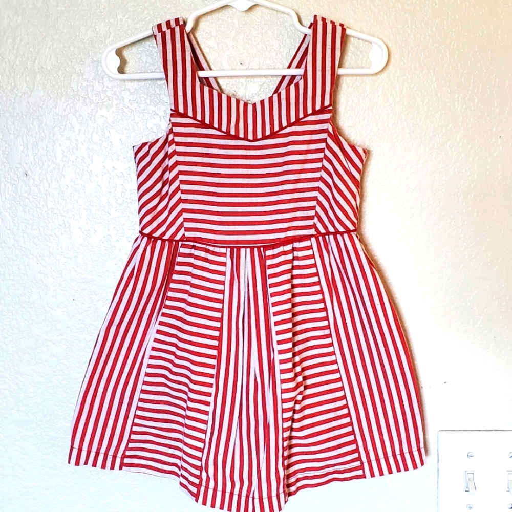 2T OshGosh Striped A line Retro Circus Dress Red & white